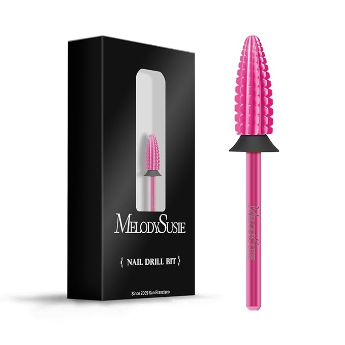 MelodySusie Typhoon Nail Drill Bits, 3/32'' Carbide Tungsten Multi-function Bits, Fast Remove Acrylic or Hard Gel for Manicure Pedicure Salon Professional or Beginner, Pink Blossom, XC