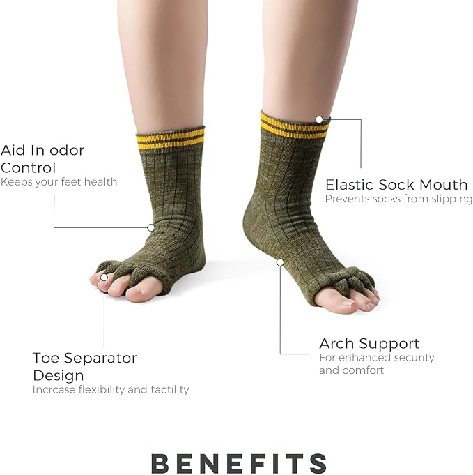 Toe Separator Socks,Foot Alignment Sock for Health Care, Pain Relief, Bunion Corrector, Breathable Toe Socks for Women/Men