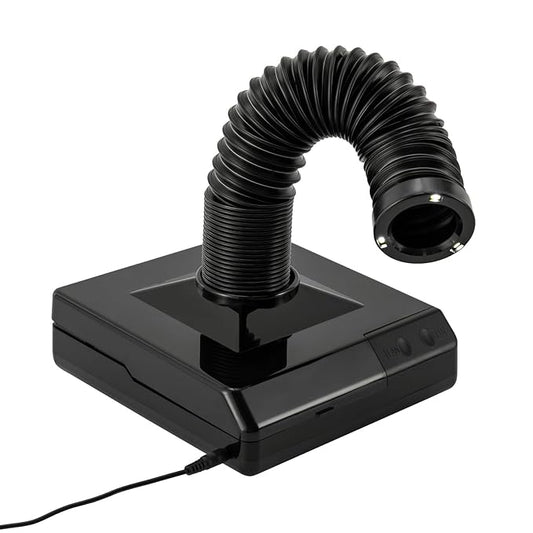 60W Nail Dust Collector, Dental Model Polishing Dust Collector Dust Collector Fan Vacuum Cleaner with Fan and LED Dual Function (Black)