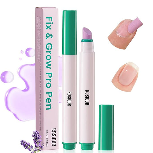 Ceramic Cuticle Oil Pusher Pen: 2PCS Nail Cuticle Buffer Pens for Hangnails, Dry & Damaged Nails, Moisturize Strengthen Brighten Nails