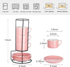 Cappuccino Cups Set of 4, 8oz Stackable Coffee Cups Set - Image 8