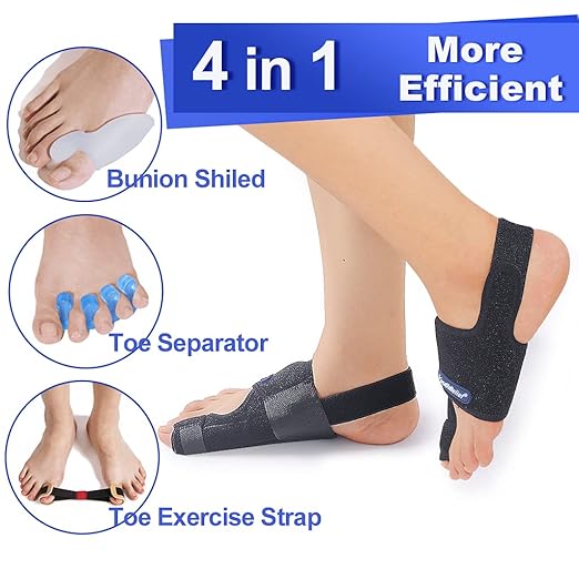 Toe Corrector Separators Bunion Splint 【2025 Updated】 Hallux Valgus Big Toes Corrector Set Bunion Brace Exercise Strap Orthopedic Kit Foot Pain Relief