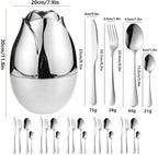 24pcs Stainless Steel Flatware Set, Rose Shape Cutlery Set, Mirror Polished - Image 8