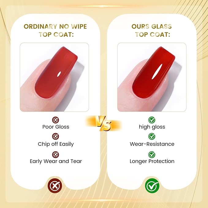JODSONE Top Coat & Base Coat Gel Polish,2Pcs 16.5ml No Wipe Base Coat and Top Coat Set for Long Lasting Need U V Lamp Cured at Home DIY Nail Salon Girl Gift
