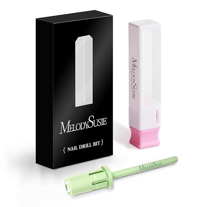 MelodySusie Crystal Top Mandrel Bit for Nails, 3/32'' Easy Off Nail Drill Bits for Sanding Bands, Suitable for Acrylic Nails Gel Manicures and Pedicures, Tea Green