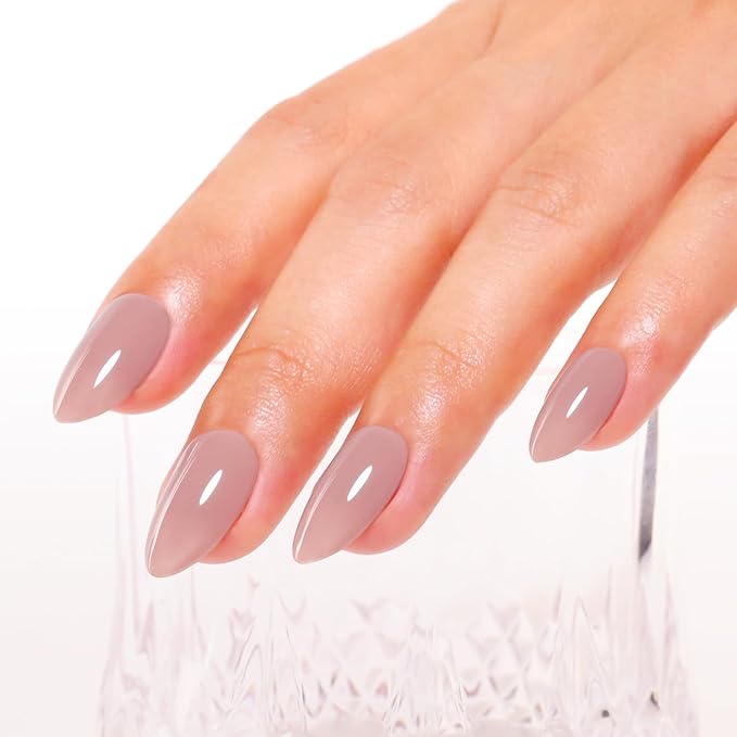Imtiti Jelly Gel Nail Polish, 15ML Natural Coffee Sheer Jelly Gel Polish Soak Off LED UV Nail Gel Polish Nude Translucent Gel Nail Polish Nail Starter Manicure Salon Nail Kit