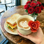 Hand Pinched Flower Ceramic Coffee Mug, Handleless 10oz Cube Cup - Image 5