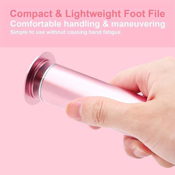 Electric Foot Callus Remover - Callus Remover for Feet,Professional Pedicure Tool for Dead Skin and Calluses,Adjustable Speed Foot File with 60 Pcs Sandpaper Discs - Pink
