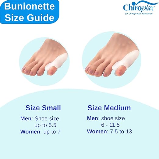 Chiroplax Tailor's Bunion Corrector Pad Bunionette Straightener Separator Cushion Pinky Toe Protector Shield Pain Relief Spacer Splint Cover Guard (Small, 6 Pack)