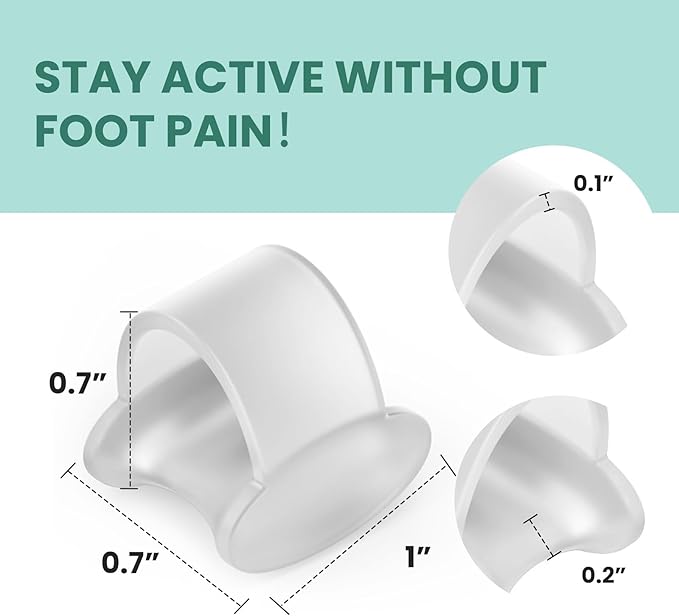 Welnove Gel Toe Separator, 12 Pack Pinky Toe Spacers, Aloe Vera Extract Infused Silicone Little Toe Spacers, Bunion Corrector, Bunion Cushions Pads for Preventing Rubbing & Relieve Pressure