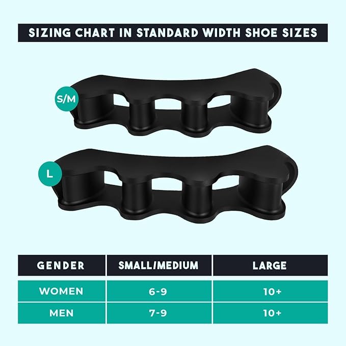 VYCE PrimalStep Toe Separators, Spreaders, Spacers, Straightener to Correct Toes for Men and Women, Bunion Corrector, Plantar Fasciitis and Athletic Mobility, S/M
