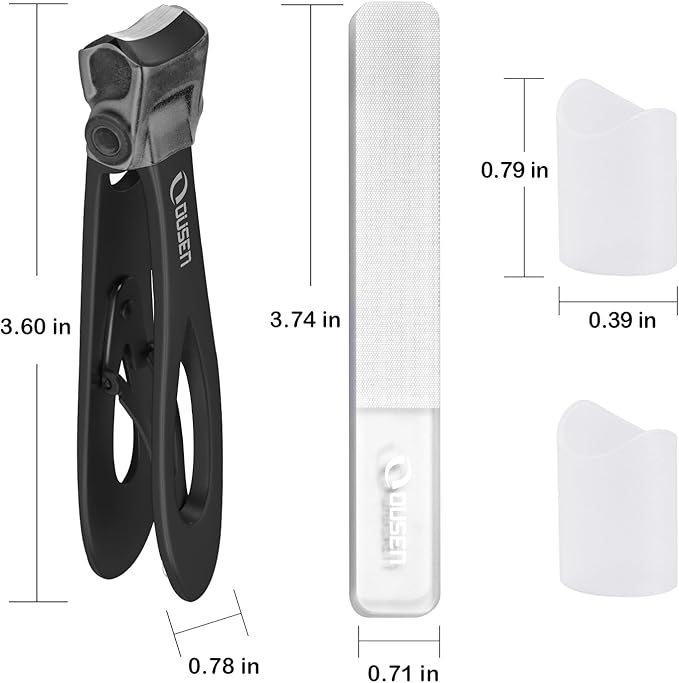 Nail Clippers with Full Catcher, Professional Anti Splash Nail Clipper for Men & Women, Wide Jaw Toenail Clippers for Seniors Thick Nails, Adult Toe Nail Clipper Fingernail Cutter Catch All Clippings