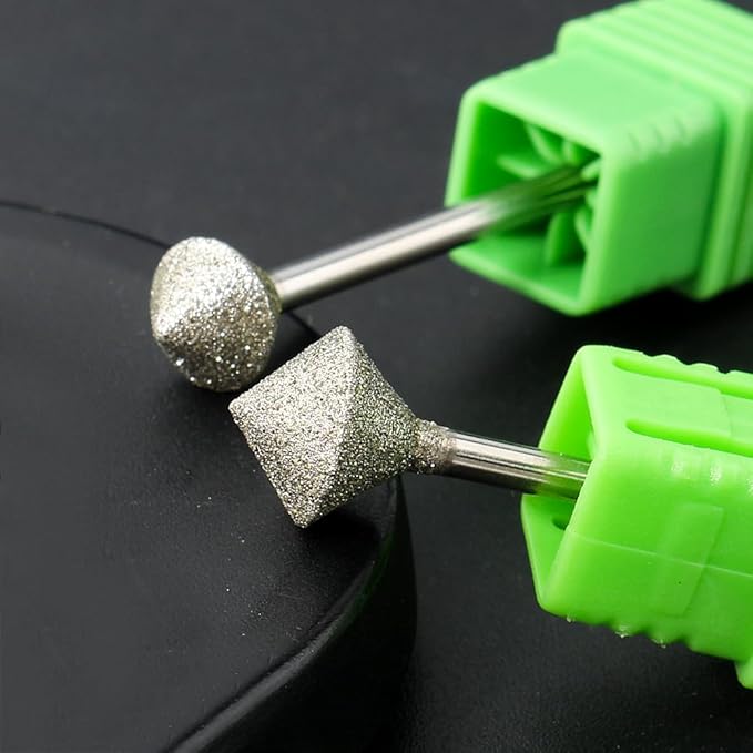 QUNZHAO 2Pcs Diamond Nail Drill Bits French Manicure Emery tool,Drill Machine Accessories Remove Nail Art Design Manicure（01 set)