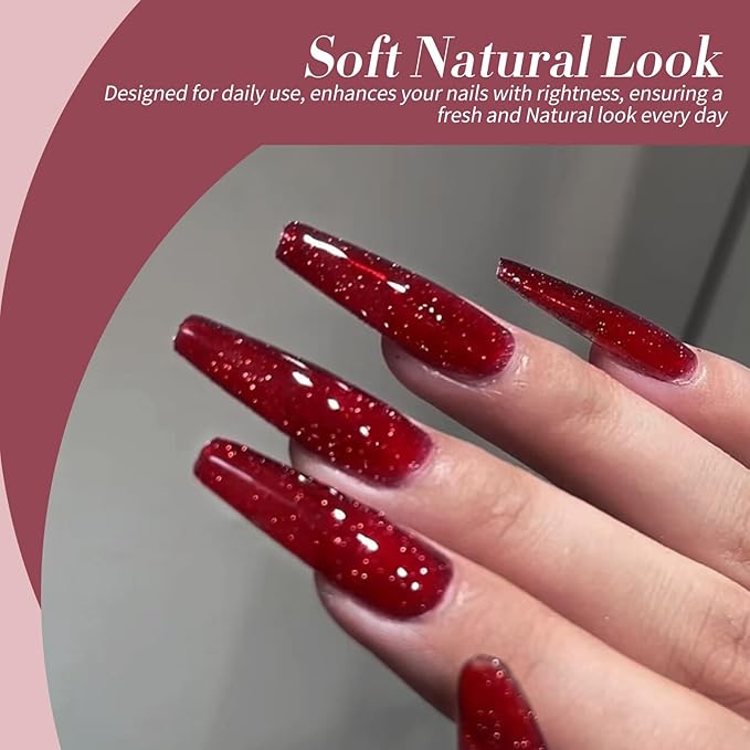 Born Pretty Jelly Burgundy Gel Nail Polish Halloween Ruby Blood Red Glitter Cat Magnetic Eye Gel Nail Polish Cherry Wine Red Gel Polish Collection Soak Off U v Led Gel Nail Kit Minicure DIY Gift 6PCS