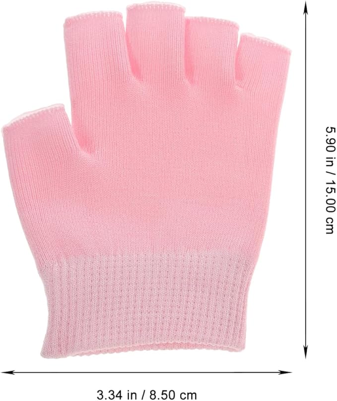 Healifty Moisturizing Fingerless Gloves for Dry Hands, Gel Infused with Jojoba Seed Oil, Olive Oil and Vitamin E, Overnight Hand Spa Moisturizer