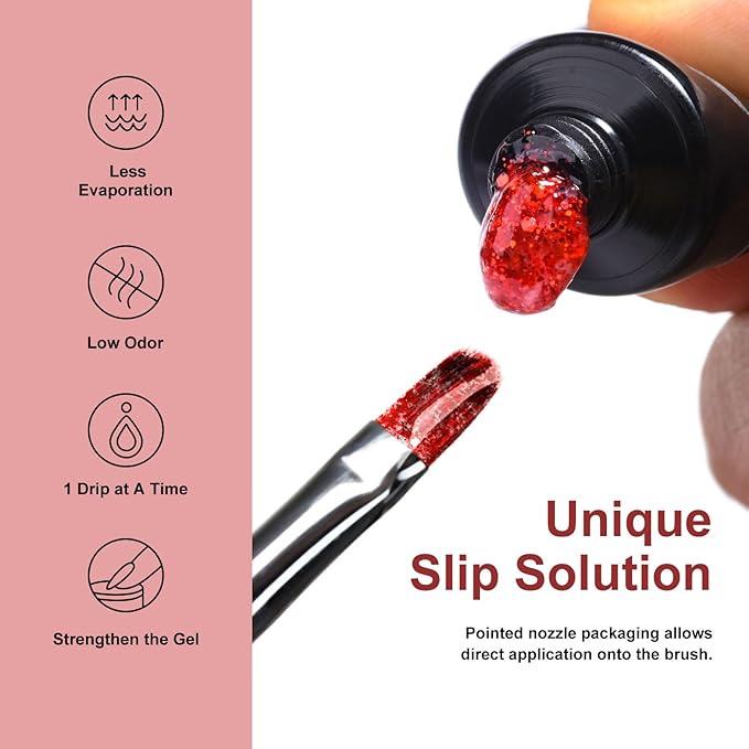 MEET ACROSS Poly Nail Gel 10Pcs Nail Extension Gel Set and Nail Extension Starter Kit for Beginners Nail Art DIY Home Gifts for Women (SET-8, 10pcs)