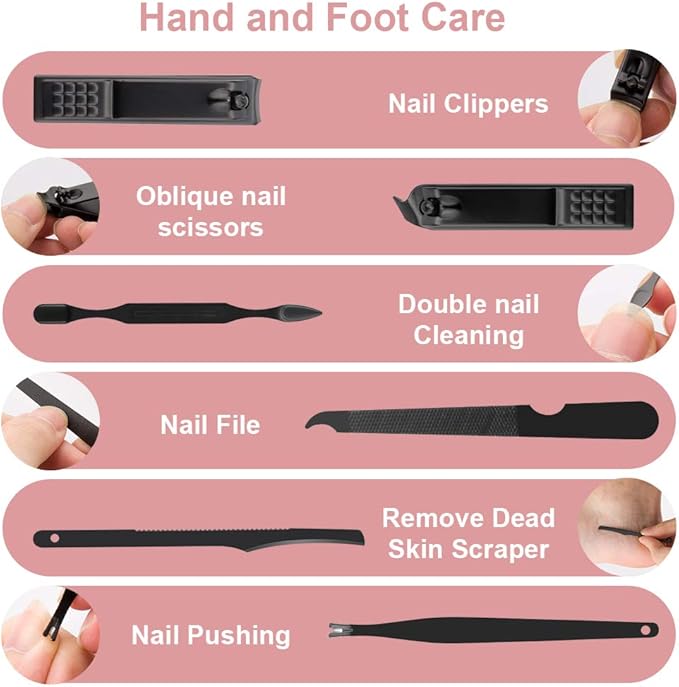 Manicure Kit, OKOM Manicure Set, Mens Grooming Kit, Nail Care Set, Manicure Kit for Men and Women,Nail Kit,Grooming Kit,Nail Clipper Set,Stocking Stuffers,Stocking Stuffers for Teen Boys,Gifts for Men