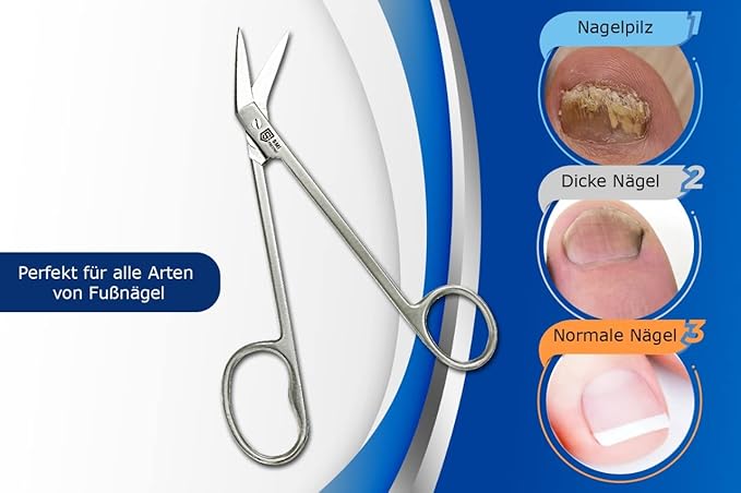 SMI 16 cm Long Handle Toenail Scissors for Seniors Podiatrist Nail Clippers for Disabled Thick & Ingrown Nails Stainless Steel Nail Scissors Nail Cutters (Large)