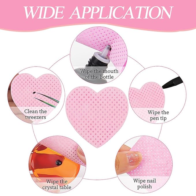 600PCS Lint Free Nail Wipes with 100ml Empty Press Pump Bottle,Gel Polish Remover Clean Cotton Pads and Acetone Dispenser,Non-Woven Fabric Eyelash Glue Wipes Paper with Refillable Bottle for Nail Art
