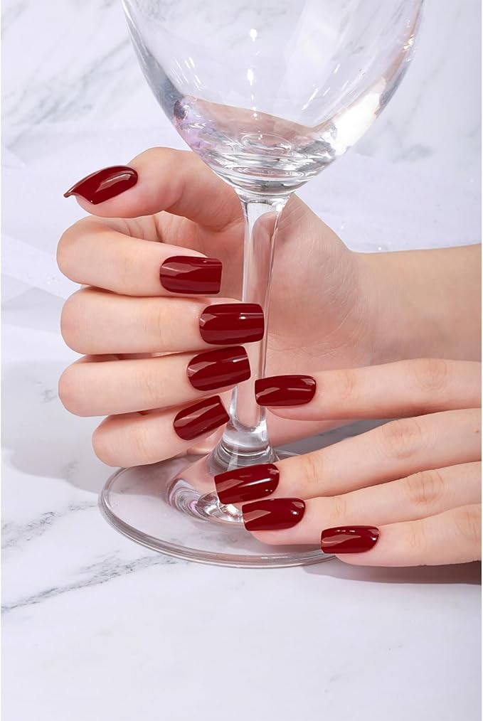 Nail Stickers, Gel Nail Strips with Manicure Tool Kit, 22 Pieces, Long Lasting, Chip Resistant, UV Free, Red