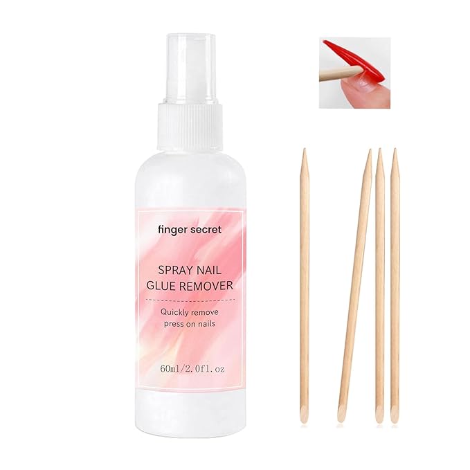 Spray Nail Glue Remover Debonder 2FL.OZ for Press on Nails,Nail Glue Debonder Nail Remover For Press On Nail, Easily & Quickly Remove Fake Nail Tips Fake Nail Remover