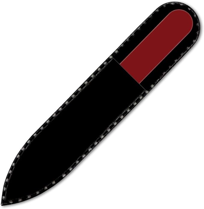 Color Crystal Nail File in Black Pouch - Small/Purse Size - Czech Tempered Glass - Handmade in Czech Republic