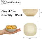 12 Pack Small Bowls, 4.5 OZ Assorted Colors Dipping Sauce Cups, Wheat Straw - Image 2