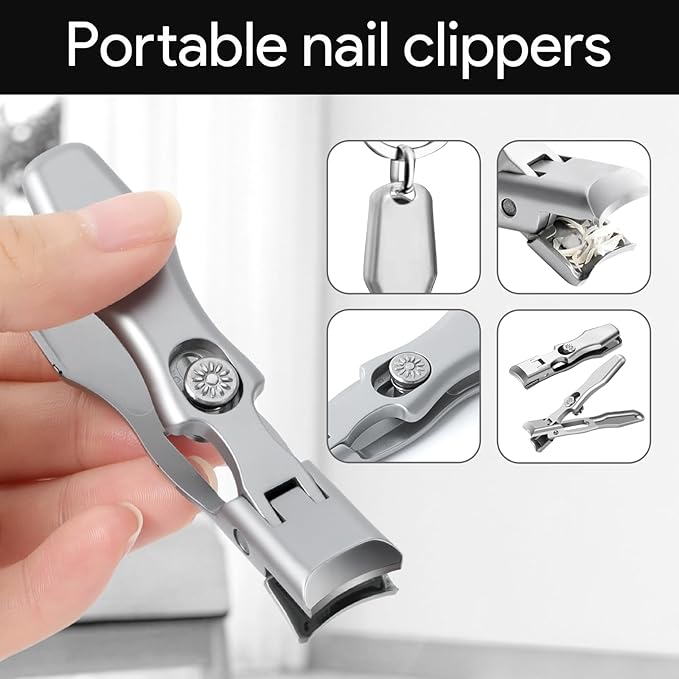 Lux German Grip Nail Clippers for Men Women, Colorful Professional Stainless Steel Heavy Duty Sharp Toe Nail Clippers Set for Seniors Nail Cutter, Nail Clippers Kit for Thick Curved Ingrown Toenails