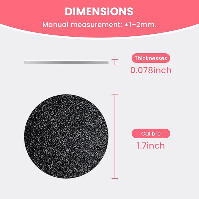 60 Pcs Sandpaper Set 1.7'' x 1.7'' for Electric Foot Callus Remover,Pedicure Disc,Sander Discs Replace Set
