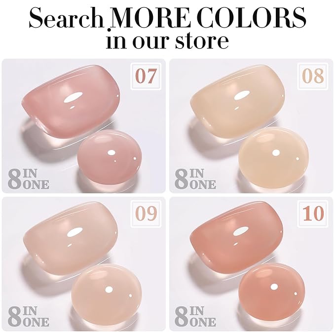 Double Rhythm 0.52Oz Nail Strengthener Rubber Gel Polish Builder in a Bottle for Nail Thickening Extension Hard Structure Glue (Extension Pale Nude)