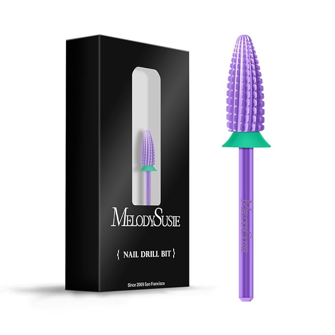MelodySusie Typhoon Nail Drill Bits, 3/32'' Carbide Tungsten Multi-function Bits, Fast Remove Acrylic or Hard Gel for Manicure Pedicure Salon Professional or Beginner, Purple, Coarse