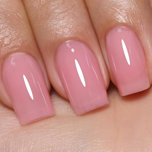 Imtiti Jelly Gel Nail Polish, Pink Sheer Jelly Gel Polish Spring Summer Translucent Art Manicure Salon DIY Design 10ML