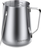 Milk Frothing Pitcher, 50oz Steaming Pitcher Stainless Steel Espresso Machine by Adorever