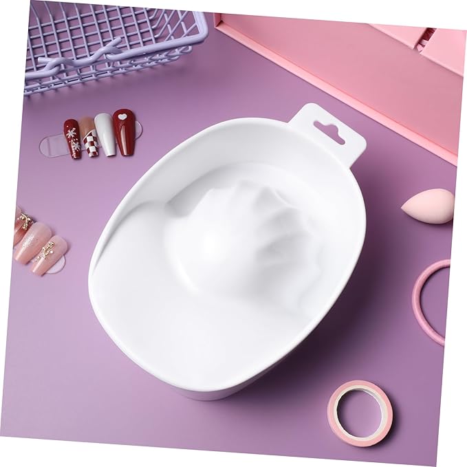 Nail Care Bowl Rectangle White Soaking Bowl Manicure Tools for Home Salon