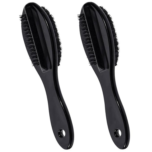 Nail Brush for Cleaning Fingernails 6 PCS, Long Handle Grip Double Sided Nail Foot Scrub Brush Fingernail Cleaner, Soft Stiff Bristles Pedicure Nail Scrubber Non-Slip for Men Women Black