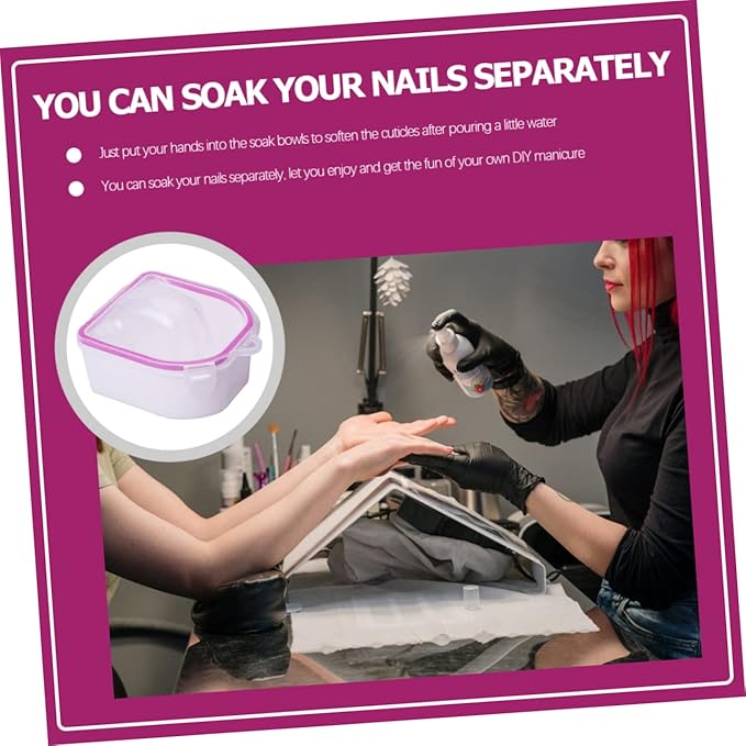 minkissy 2pcs Spa Nail Soaking Bowl for Manicure Soak off Bowl Tools for Nail Art Supplies