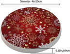 oFloral Gold White Snowflake Coasters - Image 2
