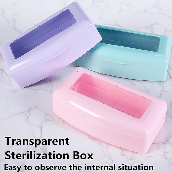 Plastic Sterilizing Tray,sterilization box,nail art tool sterilizer tray, Sterilizer Tray Box Nail Art Salon Sterilizing Too（Purple）