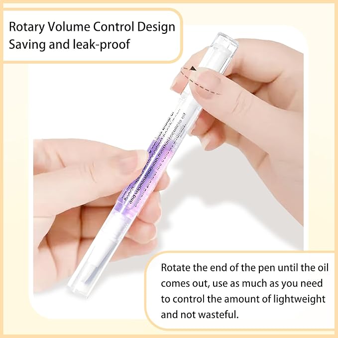 AIJIMEI Nail Oil Cuticle Pen 2pcs Nail Cuticle Oils Pens Are Nail Strengthening Agents And Nail Growth Essence, Suitable For Fragile Peeling And Broken Thin Nails（Rose & Cherry）.