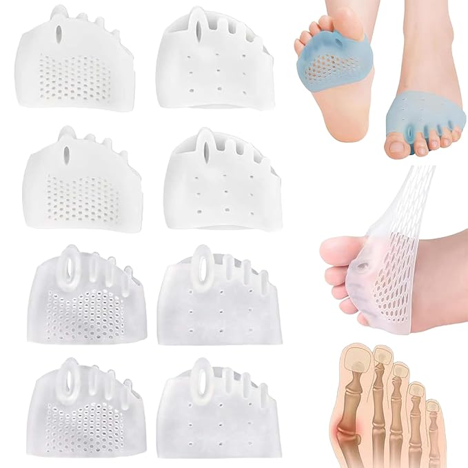 Hyggear Toe Bunion Corrector for Women Nighttime, Silicone Toe Separators, Breathable and Soft, Prevent Friction, Relieve Pressure Manicure(4 sets) (C)