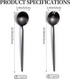 O.C.E. Salad Servers, Stainless Steel Spoon and Fork Sets, Salad Utensils - Image 2