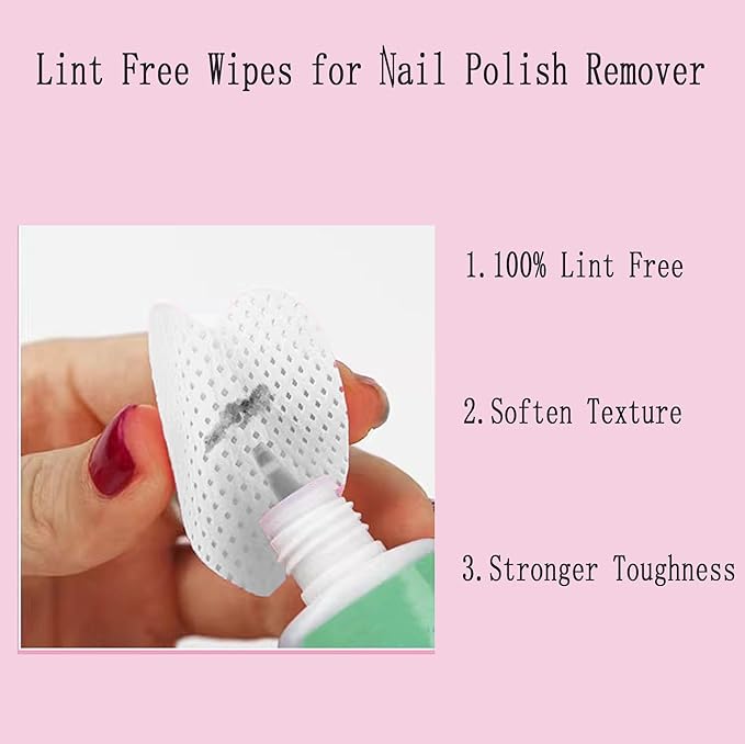 1000 PCS Lint Free Nail Wipes,Nail Polish Remover Wipes for Lash Extension Supplies,Lint-Free Lash Glue Wipes Pads Eyelash Extension Nails Wipes for Nail Polish Remover,Lash Glue Cleaning Pads, White