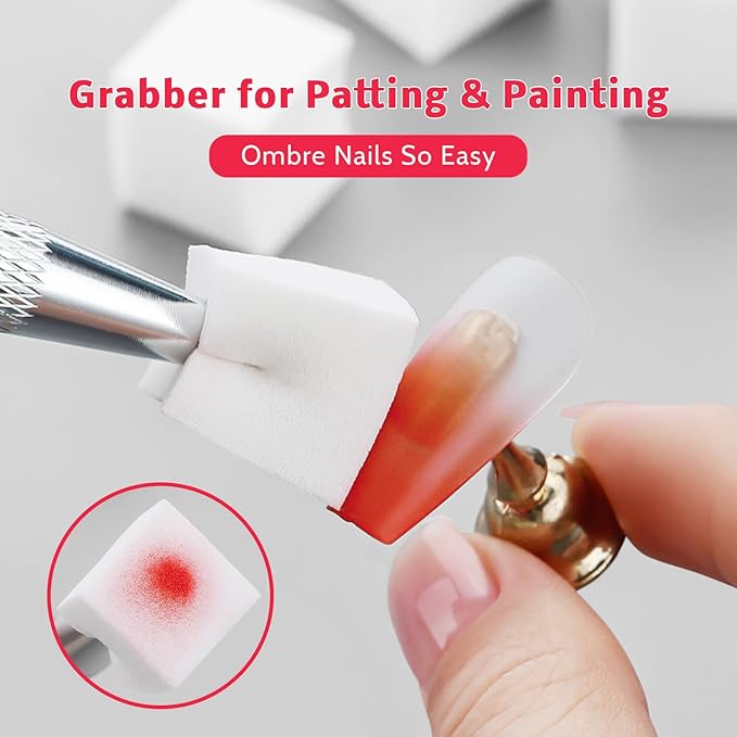Sponge Pat Paint Nail Gel & Tools Kit, 9 Colors Ombre Nails Gradient Gel Nail Blush Blooming Aura Nails Drawing Stripper Floral Painting Nail Art, No Wipe, UV/LED Curing (9 Colors Set E)