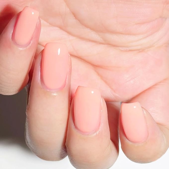 COSMOO Quick Dry Nail Polish, Chip Resistant Manicure, Non-Toxic, Vegan, Cruelty Free, 12ml, Fast Drying in 60 Seconds (Sheer Nude Pink)