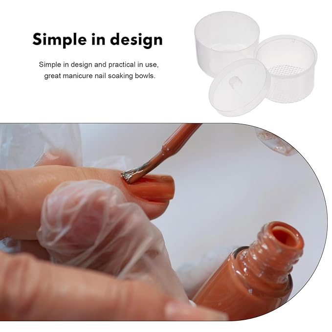 1Set Nail Tool Cleaner Box Reusable Plastic Soaking Container for Manicure and Pedicure Tools Durable Nail Art Tool Bowl with Detachable Lid for Salon and Home
