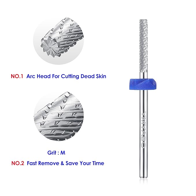 Nail Drill Bit 3/32" Safety Cuticle Clean Nail Carbide Bit Professional Nail Cleaner Bits, Nature Nail Bit for Manicure Nail Prepare Nail Polishing Tool-Medium