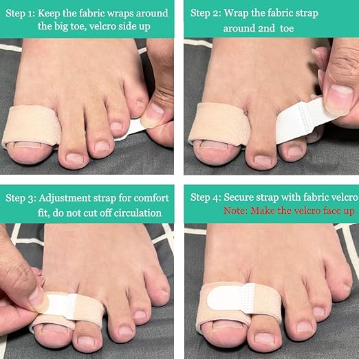 Hammer Toe Straightener Corrector (10Pack), Broken Toe Wraps with Soft Padded for Women & Men Pain Relief, Big Toe Splint Protectors for Overlapping/Crooked/Curled Toes and Align Hallux Valgus