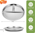 4pcs 304 Stainless Steel Kids Plates，9"Non-Toxic Circular Portion Control - Image 2
