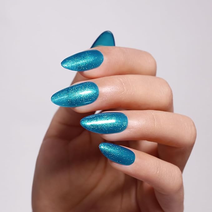 Imtiti Glitter Gel Nail Polish, 1 Pcs 0.5 fl oz Shimmer Blue gel nail polish Color Soak Off Gel Polish Nail Art Manicure Salon DIY Nail Lamp Gel Nail Design Christmas Decoration