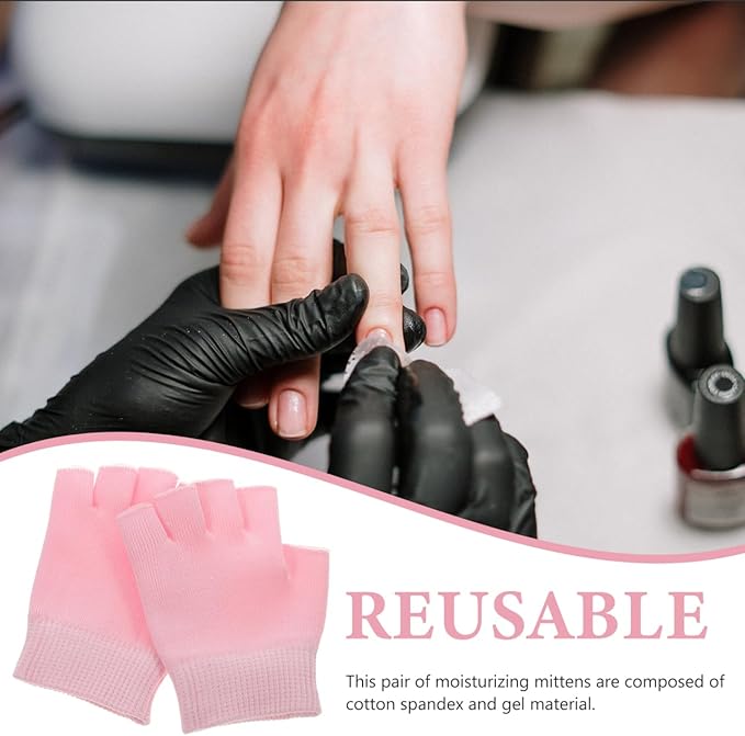 Healifty Moisturizing Fingerless Gloves for Dry Hands, Gel Infused with Jojoba Seed Oil, Olive Oil and Vitamin E, Overnight Hand Spa Moisturizer